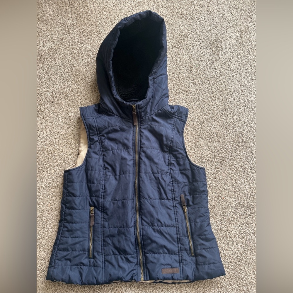 G.H Bass & Co Navy Hooded Puffer Vest